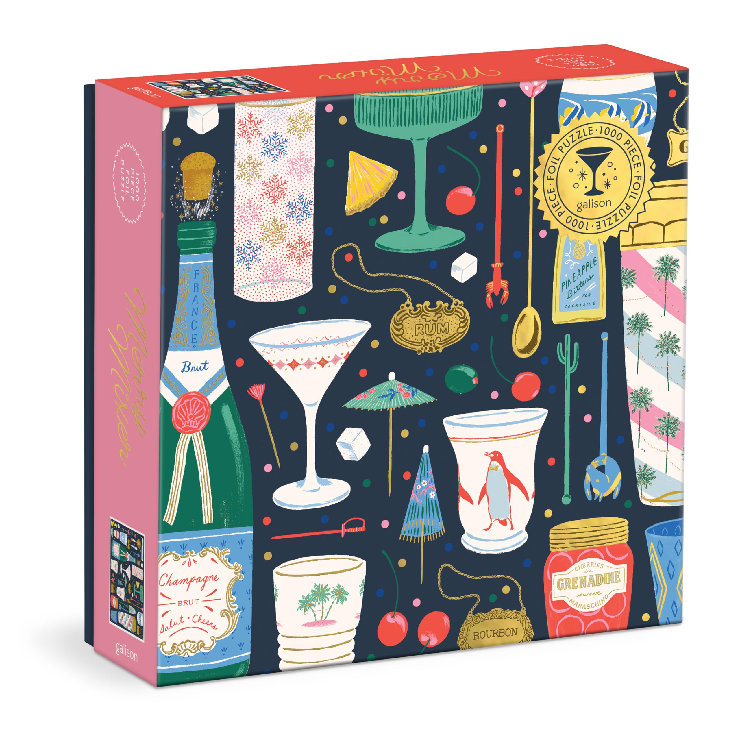 Amazon.com: Galison Merry Mixer – 1000 Piece Foil Jigsaw Puzzle